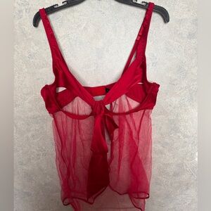 Nwt Fashion Nova Teddy Bow front Lingerie Red XL